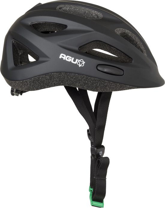 AGU GO Kids Helm Kind - Zwart - One Size 48-54 CM - Voldoet aan de EN1080 standaard van AG