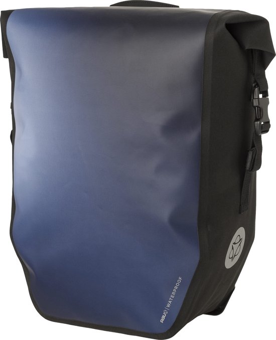 AGU Shelter Clean - Enkele Fietstas - 21L - Blauw - 100% Waterdicht - Laptopvak - Click n Go - Reflectie