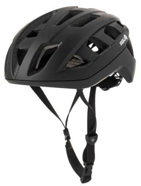 AGU Sleek - Fietshelm - Wielrenhelm - Mountainbikehelm - In-mould - Zwart - 54-58cm - 10 Ventilatieopeningen - Direct-dial verstelsysteem - Gerecycled materiaal