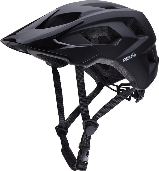 AGU XC - MTB Helm - Unisex - Zwart - 52-58cm - In-mould - Direct dial systeem - Verwisselbaar vizier - EN1078-norm
