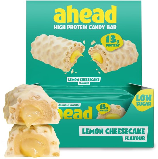 ahead Proteine Repen – Suikerarme Eiwitreep – Doos 14×45 g (630 g) – Vezelrijk Protein Bar Zonder Palmolie – 11-12 g Eiwit van Merkloos