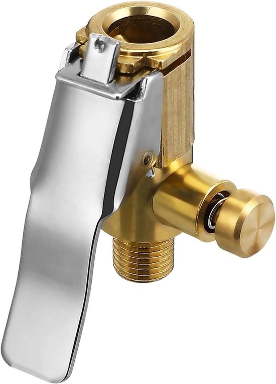 Air Chuck Klem - Inflatie Nozzle - Banden Oppompen - Ingebouwde Deflatie - 10 cm Pakket - Enkele Attribuut