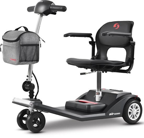 [AIR CLASSIC BLACK] - Elektrische Outdoor-Mobilitätsroller - 250W Bürstenloser Motor - 360° Draaibare Verstelbare Zitplaats - Afneembare Lithiumbatterij