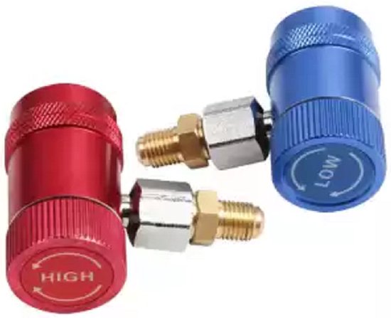 Airco koppelingen vul connectors 1234YF-Airco Vul Connectors 1234YF-Airco Vul koppeling nippels voor alle gangbare 1234YF auto koelmiddel aircosystemen snelkoppeling adapter set van Winzwon