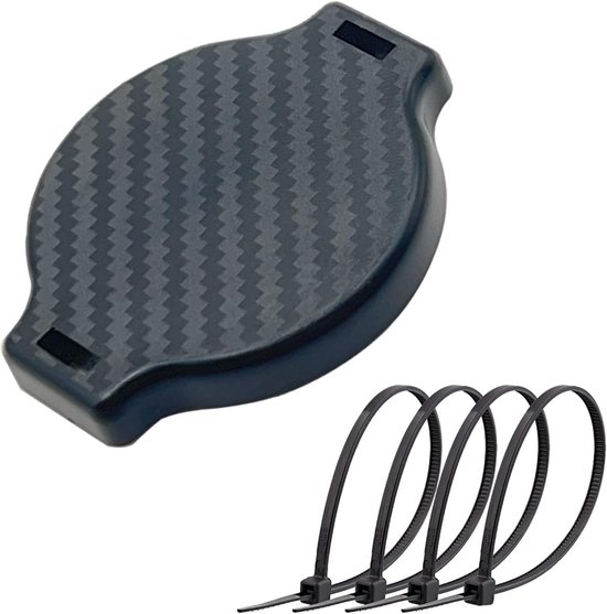 AirTag houder voor fietsen - Flexibele installatie - Zwart - Discreet te monteren achter de onderbuis - SnelShoppen
