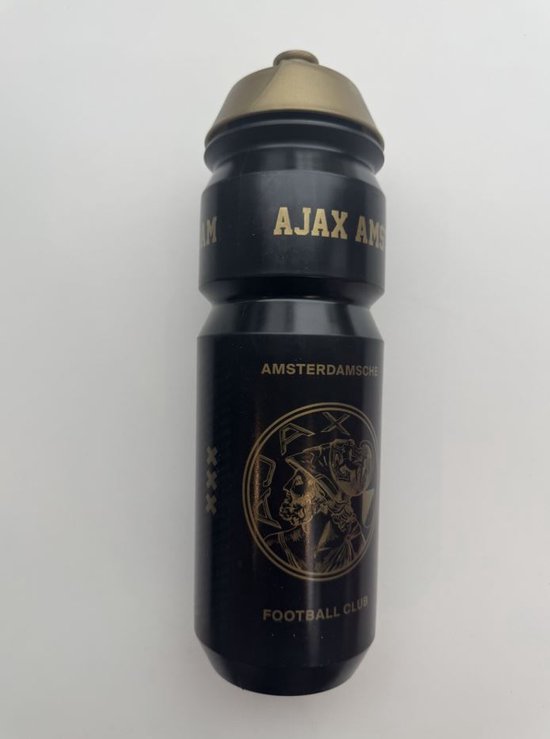 Ajax Bidon Oud Logo Zwart Goud - Ajax Bidon - Ajax Waterfles - 750 ml - van Ajax