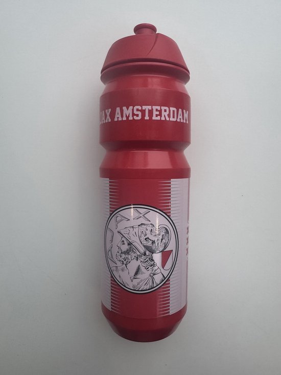 Ajax Bidon Rood/Wit Oud Logo - Ajax Waterfles - Ajax drinkfles - 750ml- van Ajax