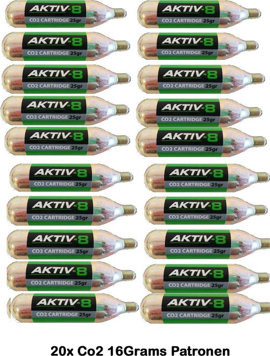 Aktiv-8 Co2 patronen 16 Grams met draad - 20x Co2 Patronen van Aktiv-8