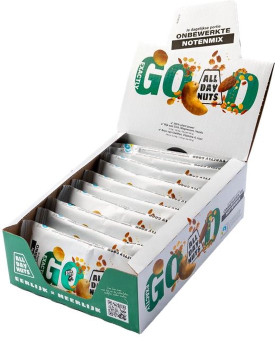 All Day Nuts – 10x noten snack zakjes 25g – cashewnoten mix – perfecte dagelijkse portie (Exactly Good) – gezonde snack voor werk, school en sport (EG 25 10) van Merkloos
