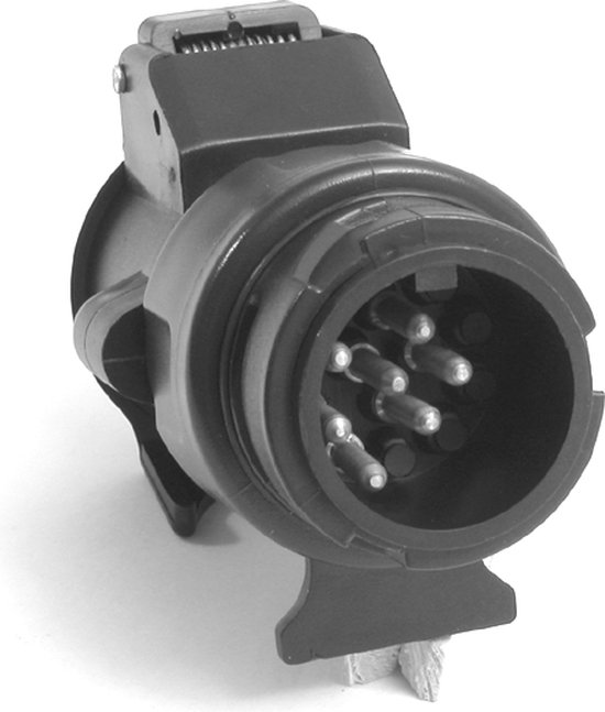 All Ride Aanhangwagen Verloopstekker 13 naar 7 Polig - Aanhanger Stekker - 12V Vermogen - Geschikt voor Aanhangwagen, Caravan en Fietsdrager - Koppeling voor Trekhaak - Kunststof - Zwart van All Ride