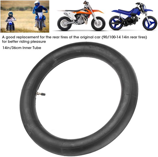 Allecto - Binnenband 90/100-14 - Geschikt voor 14 Inch Motorfietsbanden - Perfect voor PIT PRO Road Bike 125cc 140cc - Hoge kwaliteit - Duurzaam m van Merkloos