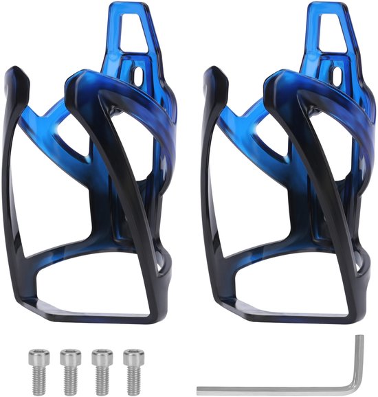 Allecto - Fleshouder set van 2 - Lichtgewicht bidonhouder fiets - Blauw - Voor waterflessen tot 7 cm - Ideaal voor fietsen - Set voor onderweg