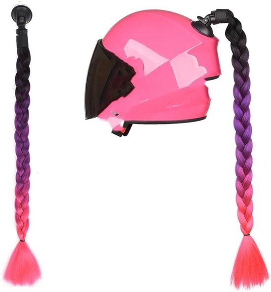 Allecto - Helm Vlecht Staart - Motorhelm Haar - Eenvoudig Aanbrengen - Suction Cup Bevestiging - Geschikt voor Kinderen Volwassenen - Retro Stijl van Merkloos