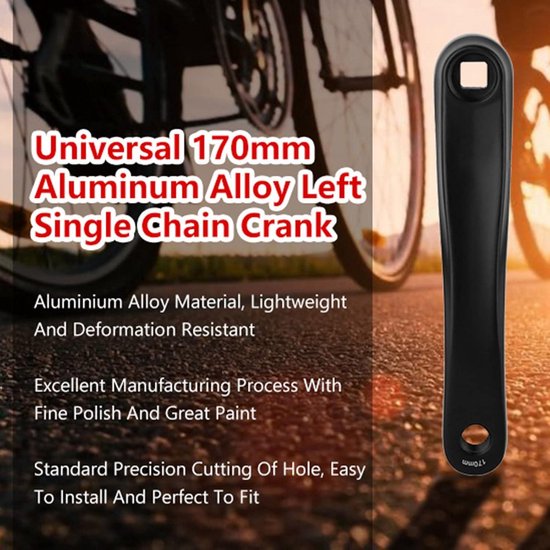Allecto Plus - Fiets-zwengelarm 170 mm voor stadsfiets vouwfiets MTB e-bike racefiets met reserve pedaalarm