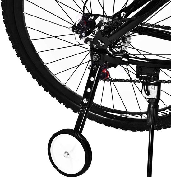 Allecto- Universele Trainingswielen - Fiets Accessoires - Verstelbaar - Kinderfiets - 16 tot 22 Inch - Zwart - 2 stuks/set - Geschikt voor Kinderfietsen van Merkloos