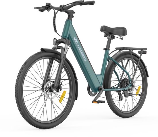 ALLGOBIKE AM27 27,5" Elektrische Fiets 250W 36V 15Ah - 7 Versnellingen - 50-100 km Actieradius - Stads- & Licht Offroadfiets - LED Display- Donkergroen