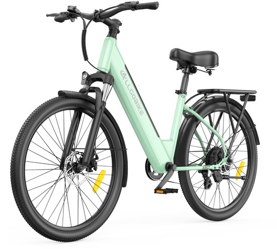 ALLGOBIKE AM27 27,5" Elektrische Fiets 250W 36V 15Ah - 7 Versnellingen - 50-100 km Actieradius - Stads- & Licht Offroadfiets - LED Display - lichtgroen