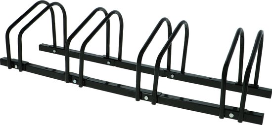 Alora Fietsenrek voor 4 Fietsen zwart- met muurbevestiging - fietsen rek van Alora