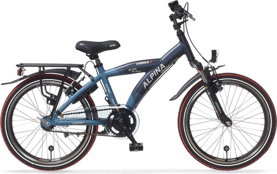 Alpina Yabber fiets - 20 inch - Stone Blue Matt / Navy Blue Matt - Mountainbike - Crossfiets - Jongensfiets - Blauw van Alpina