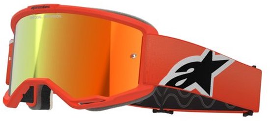 Alpinestars Vision 5 Corp Crossbril - Oranje - Lens spiegel rood