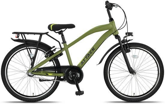 Altec Attack - Allroad Kinderfiets - Jongensfiets - Mountainbike - 24 inch - 3 versnellingen - Army Green van Merkloos