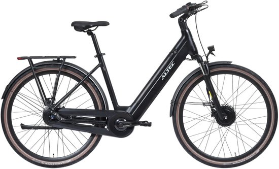 Altec Ciro - Elektrische Stadsfiets - Elektrische Damesfiets - Voorwielmotor - 7 Versnellingen - Hydraulische schijfremmen - 28 inch - 50 cm - Zwart