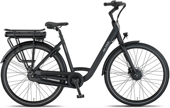 Altec Cosmos - Elektrische Stadsfiets - Elektrische Damesfiets - Hydraulische Schijfremmen - Voorwielmotor - 7 Versnellingen - 28 inch - 52 cm - Zwart