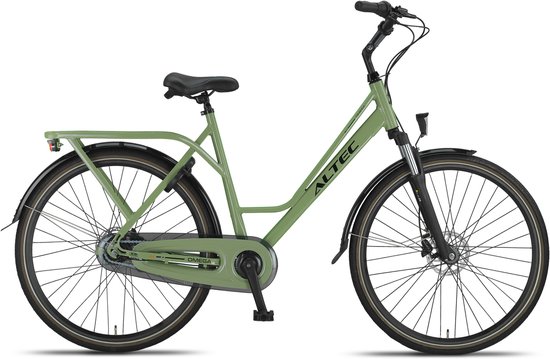 Altec Damesfiets Omega 28 Inch 55 cm Dames 7V Hydraulische schijfrem Groen van Merkloos