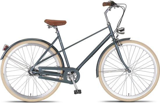 Altec Damesfiets Palermo 28 Inch 52 cm Dames 3V Rollerbrake Grijsgroen van Merkloos