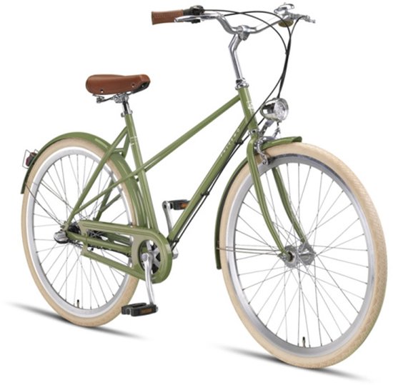 Altec Damesfiets Palermo 28 Inch 52 cm Dames 3V Rollerbrake Groen van Merkloos