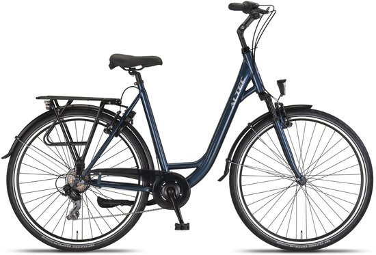 Altec Damesfiets Verona 28 Inch 56 cm Dames 7V V-Brakes Petrolblauw van Merkloos