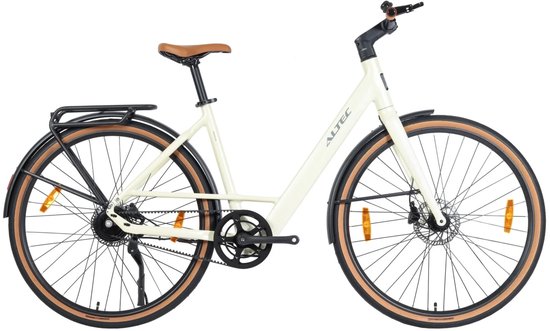 Altec Dance - Elektrische Damesfiets - Elektrische Urban fiets - Riembelt - Hydraulische Schijfremmen - 28 inch - Cream van Altec
