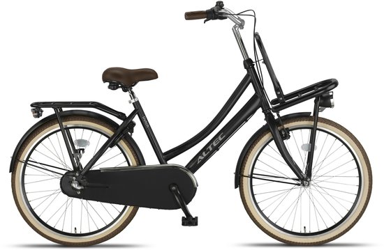 Altec Dutch transportfiets - 24 inch - voor meisjes - 3 versnellingen - matzwart van Merkloos