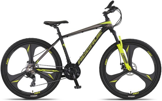 Altec Hardtail Mountainbike Accrue MTB 27.5 Inch 45 cm Unisex 21V Mechanische schijfrem Zwart/Geel van Merkloos