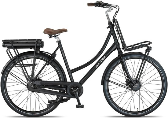 Altec Kratos - Elektrische Transportfiets - Damesfiets - 28 inch - Voorwielmotor - Hydraulische Schijfremmen - 50 cm - 7 versnellingen - Mat Zwart