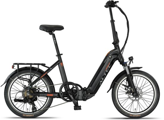 Altec Legend - Elektrische Vouwfiets - Mat Zwart - 20 inch - Accu 460Wh (36V, 12.8Ah) - 250W Ananda Achterwielmotor - Shimano 7 Versnellingen van Altec