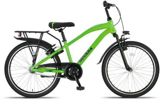 Altec Nevada - Jongensfiets 24 Inch - Kinderfiets voor 8 tot 12 Jaar - 130-145 cm - V-Brake + Terugtraprem - Neongroen van Merkloos