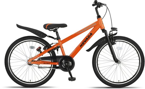 Altec Nevada - Jongensfiets 24 Inch - Kinderfiets voor 8 tot 12 Jaar - 130-145 cm - V-Brake + Terugtraprem - Neonoranje van Altec
