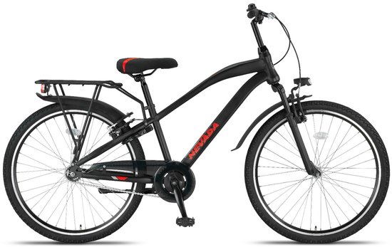 Altec Nevada - Jongensfiets 26 Inch - Kinderfiets voor 10 tot 14 Jaar - 140-155 cm - V-Brake + Terugtraprem - Zwart/Rood