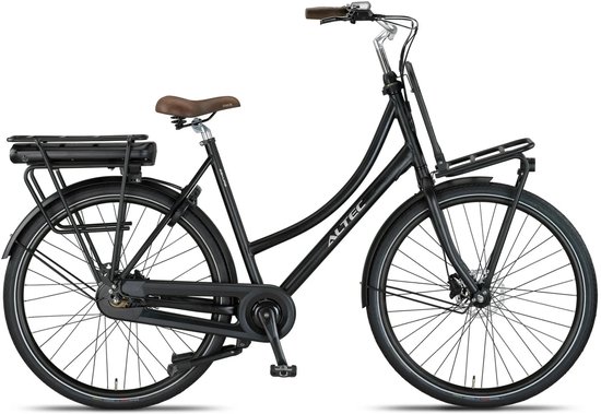 Altec Sakura - Elektrische Transportfiets - Damesfiets - 28 inch - 57 cm - Hydraulische Schijfremmen - Achterwielmotor - Mat Zwart