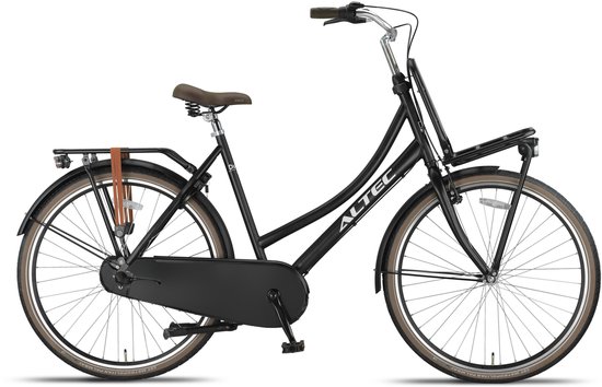 Altec Transportfiets dames Dutch 28 Inch 57 cm Dames 3V Terugtraprem Matzwart van Merkloos