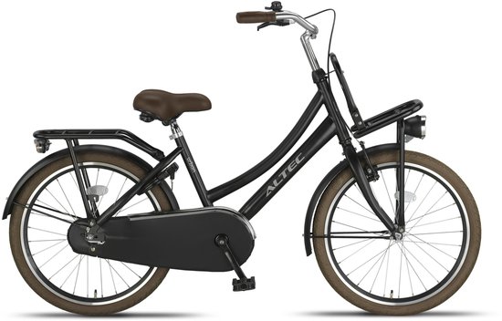 Altec Urban - Transportfiets 22 Inch - Meisjesfiets voor 7 tot 9 Jaar - 120-140 cm - Terugtraprem - Matzwart van Altec