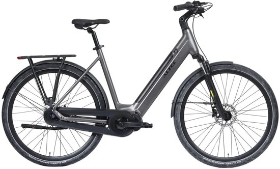 Altec Voltix - Elektrische Stadsfiets - Elektrische Damesfiets - 7 versnellingen - Middenmotor - Hydraulische schijfremmen - 28 inch - 55 cm - Grijs