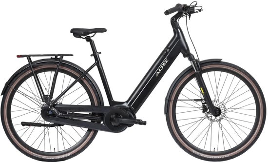 Altec Voltix - Elektrische Stadsfiets - Elektrische Damesfiets - 7 versnellingen - Middenmotor - Hydraulische schijfremmen - 28 inch - 55 cm - Zwart