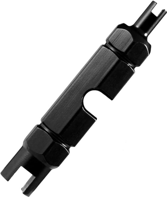 Aluminium ventielsleutel 53 mm - zwart multifunctioneel gereedschap - voor Presta- en Schrader-ventielen - ShopVlot