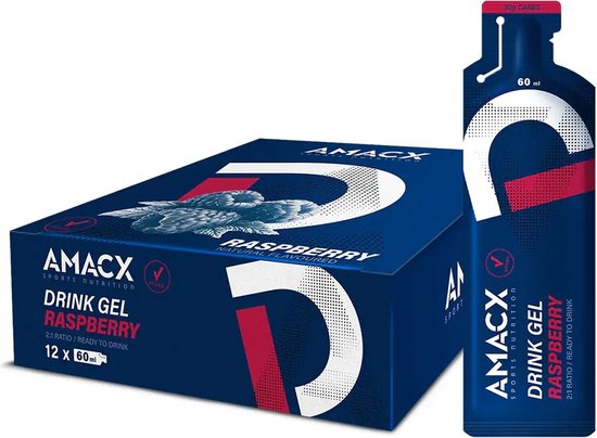 Amacx Drink Gel - Sportgel - Energy Gel - Energiegel - Raspberry - 12 pack