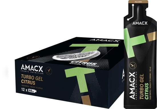 Amacx Turbo Gel - Sportgel - Energy Gel - Energiegel - Citrus - 12 pack