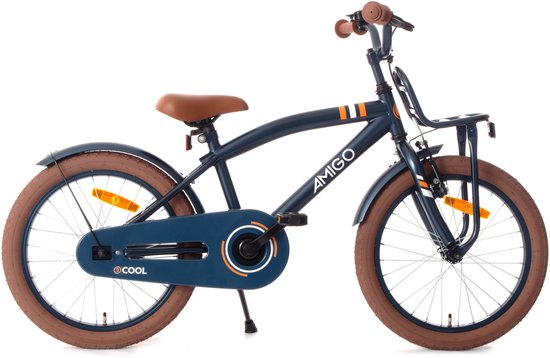 AMIGO 2Cool Jongensfiets 20 Inch - Kinderfiets voor 6 tot 8 Jaar - 115-125 cm - Blauw van AMIGO