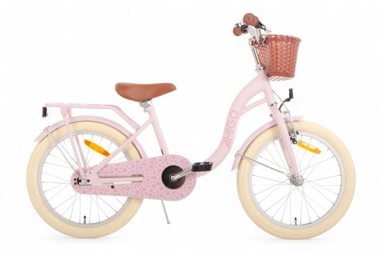 AMIGO Fairy Meisjesfiets 18 Inch - Kinderfiets voor 4 tot 6 Jaar - 100-115 cm - met Standaard - Roze van AMIGO