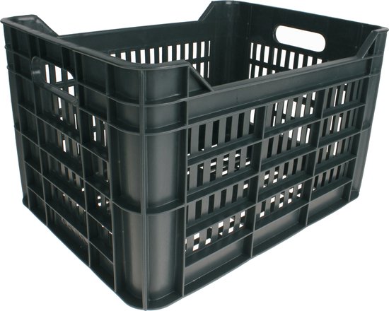 AMIGO Fietskrat 30 Liter - 100% Gerecycled Kunststof - Donkergrijs